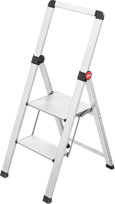 Veiligheidstrapladder - Aluminium ladder - Huishoudelijk werk - Anti-slip treden - 2 treden - Aluminium