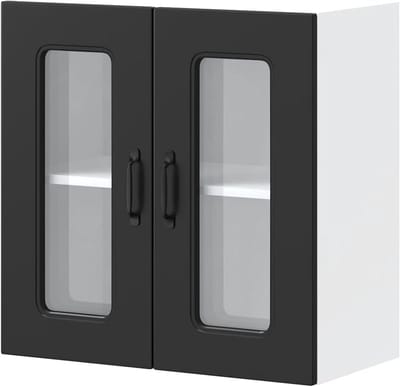 Keukenkast met glazen deur - Wandkast keuken - Keuken organiseren - Ruimtebesparend ontwerp - 60 x 31 x 60 cm