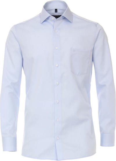 CASA MODA comfort fit overhemd - lichtblauw twill - Strijkvrij - Boordmaat: 44