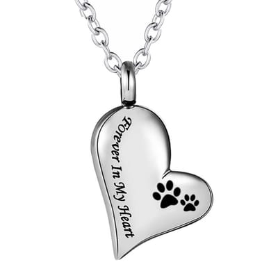 Fako Bijoux® - Ashanger / Assieraad - Hart - Forever In my Heart - Pootjes - Edelstaal - Zilverkleurig