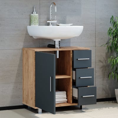 Vicco Ilias Wastafelonderkast – 60 x 60.8 cm Krachtige eik goud