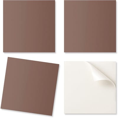 PVC-tegels met een motief, eenvoudige decoratie voor de eetkamer, bruine kleur, 4x50x50 cm