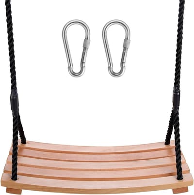 Houten Schommelstoel voor Binnen en Buiten met Verstelbaar Touw