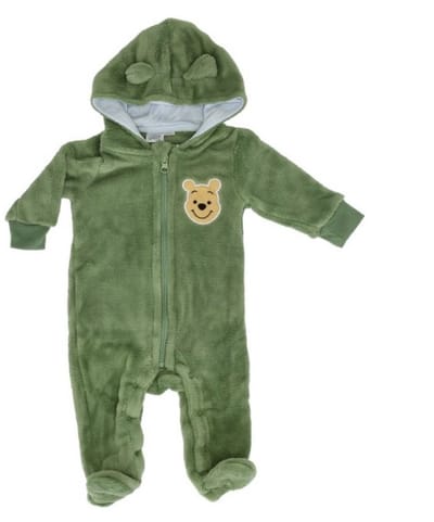 Disney Winnie de Pooh baby Boxpak/Overall/Onesie, met muts, Groen, maat 62/68