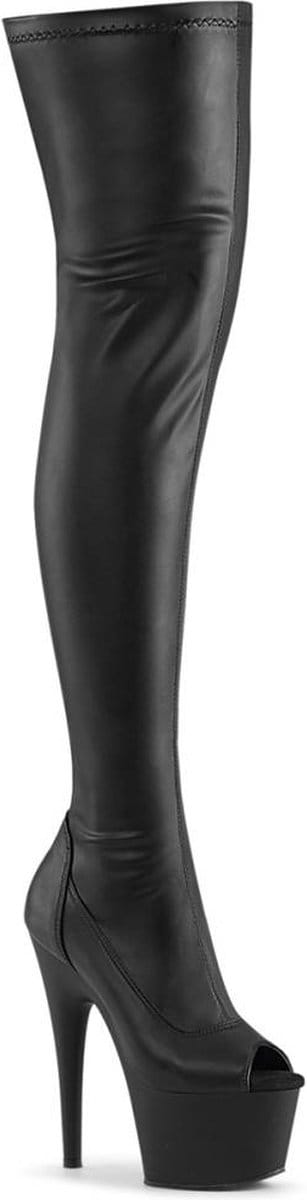 Pleaser - ADORE-3011 Plateau Overknee Laarzen - US 11 - 41 Shoes - Zwart