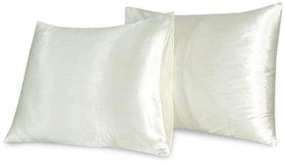 Beauty Silk - Satijnen Kussenslopen - Set van 2 stuks - 60 x 70 cm - Crème - Glans Satijn