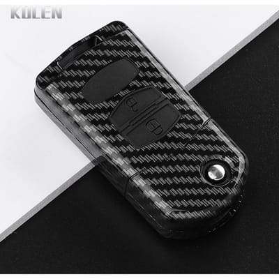 ABS Koolstofvezel Stijl Auto Sleutelhoes Cover Voor Mazda Demio 2 3 5 6 M3 M5 M6 Cx-5 Cx7 Cx9 Rx8 Mx5 Mpv Auto Accessoires Sleutelhanger Sleutelhanger gray