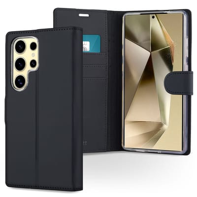 Accezz Hoesje - Geschikt voor Samsung Galaxy S25 Ultra - Wallet Softcase Bookcase - Zwart