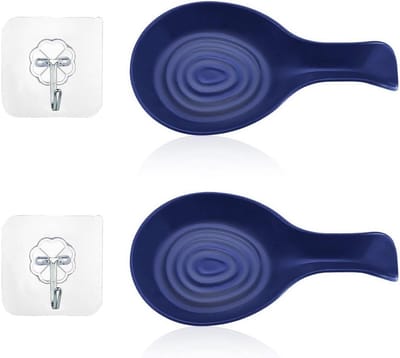 Set van 2 antislip lepelmatten met 2 zelfklevende haken voor keukengerei, spatels en tangen