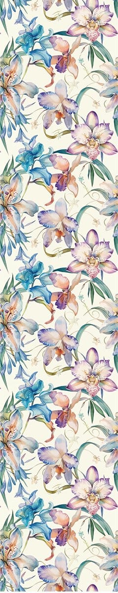 Voorgelijmd vliesbehang - Wilde veelkleurige orchideeën - 1 rol van 300x60 cm