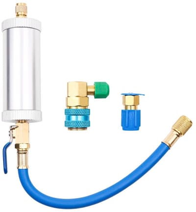 Dailygoods- Olie Vullen Tool 60 ml - A/C Injector - Koelmiddel Gereedschap - R134A/R12/R22 Compatibel - Snelle Connector - Navulbaar