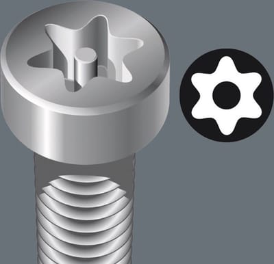Wera 1/4" torx bit met boring - t27 x 89mm