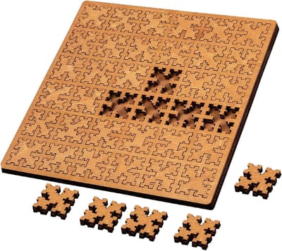 Houten Legpuzzel - Geometrisch Speelgoed - Creatief Bezig Zijn - Duurzaam Hout Materiaal - 15x13x0.1 cm