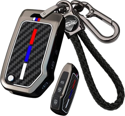 Sleutelhanger en Sleutelkoker voor Kia Modellen, Beschermende Metaal Cover voor Sleutels, Geschikt voor Ceed, Soul, Forte, Telluride, K5, Seltos, NIRO, Sportage, NQ5 en Sorento