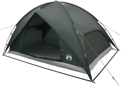 vidaXL - Campingtent - met - waterdichte - regenfly - 4-persoons - Leger - Groen