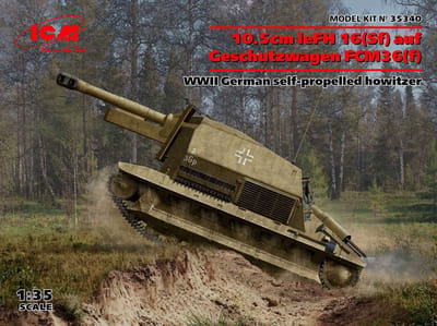ICM Modelbouwpakket Militaire voertuigen - 35340 10.5cm leFH 16(Sf) auf Geschutzwagen FCM36 (f) Plastic - 1:35 - Modelbouw