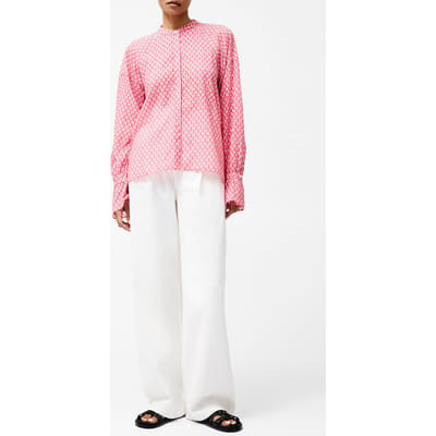 French Connection Abilene Fil Coupe Shirt Raspberry Pink Size: S | Long-Sleeved Tops Outlet | Dames | Roze