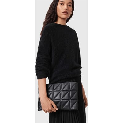AllSaints Bettina Quilt Clutch Black Taglia: OS | Pochette Outlet | Donna | Nero