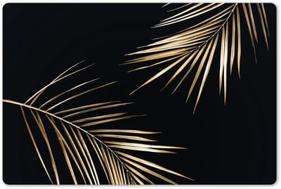 Placemats 45x30 cm - Placemat kunststof - 1 stuk - Bladeren - Planten - Goud - Zwart - Luxe - Borden onderleggers - Decoratie voor op tafel - Keuken tafeldecoratie accessoires - Vinyl onderlegger - Tafelversiering