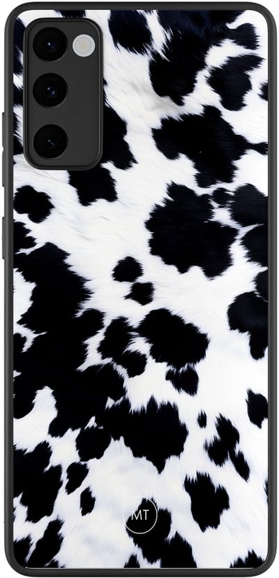 Hoesje geschikt voor Samsung Galaxy S20 FE - Koeienprint - TPU Hard Case Backcover - Zwart, Wit - Mooie Telefoonhoesjes