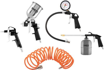 NEO - Spuitpistool Set - 5 Stuks - Lakwerk - Band Pomp - Reiniging