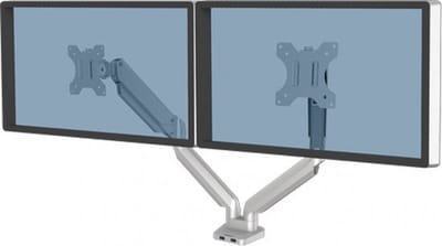 Fellowes Platinum - Monitor Arm - 2 schermen - Tot 8 kg - Tot 32 inch - Gasveer - USB - Zilver