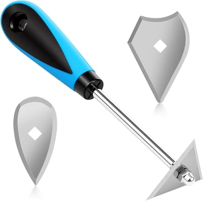 Verfschraper van roestvrij staal, spatel gereedschap, 3-in-1 verfschraper, 22 cm, roestvrij staal, verfspatel met treklemmet (driehoek + combinatie + hart), verfschraper en verfverwijderaar