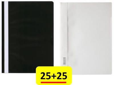 50 x Snelhechtmap Office Basics - A4 - PP - zwart/wit
