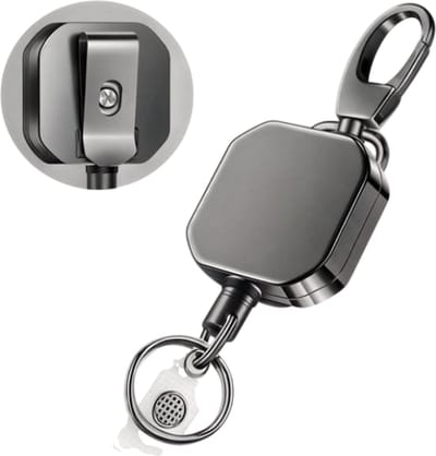 Zware Intrekbare Sleutelhanger en Badge Reel – Metalen ID Kaarthouder, Naamplaatje Lanyard, Keycord, Pasjeshouder, Sleutelkoord, Outdoor Sleutelhouder, Handig Voor Werk en Geschenk