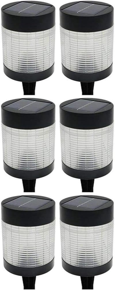 Set van 6 solarlampen voor buiten LED 100 lumen - weerbestendig en energiebesparend - inclusief batterij - voor tuin en terras - solarlamp tuinlamp buitenlamp energiebesparende lamp