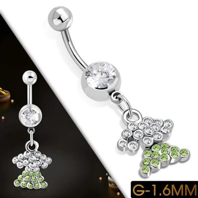 Aramat Jewels | Navelpiercings | Prachtige Groene Zirkonia Stalen Navelpiercing | | | |10mm | Staal | Volwassenen | Verkleurd niet