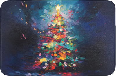 Badmat 60x40 cm - Antislip - Kerstboom - Kerst - Abstract - Kleurrijk - Badmatten voor badkamer - Badkamermat - Douchemat - Badkamer mat