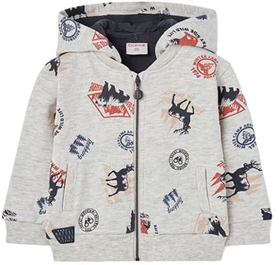 Boboli Fleece Printed Jas Grijs 24 Months Kinderen