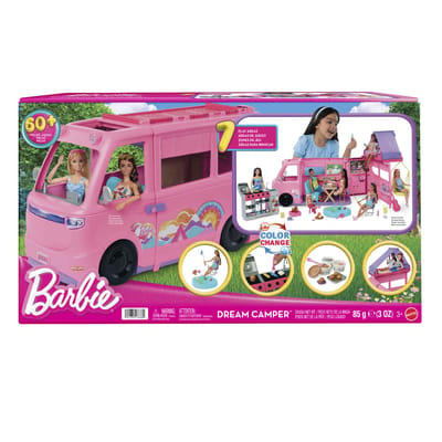 Barbie Droomcamper - Speelset met daktent, barbecue en meer dan 60 accessoires