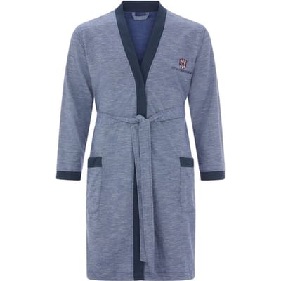 Jan Vanderstorm herren Ochtendjas - 64/66 - blauw - Plus Size