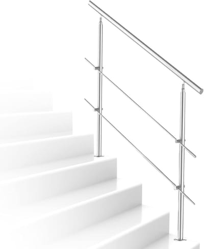 Trapleuning Roestvrij Staal - Balustrade Balkon - Veilig Traplopen - Instelbare Hoek - 180 cm - Zilverkleurig