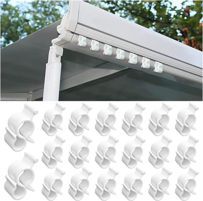 Set van 20 S-vormige luifelhaken voor camper en kampeertent - Binnen- en buitendecoratie - Feestlichthangers - Wit .