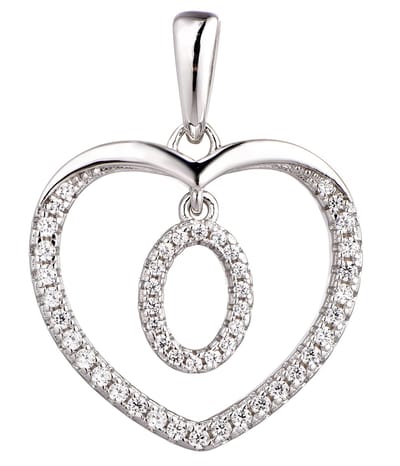 N3 Collecties 925 Hartje zilver Ketting met Hanger -Letter O