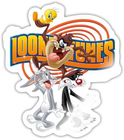 Looney Tunes Bugs Taz Tweety Sylvester Sticker maat S (10 x 10 cm)