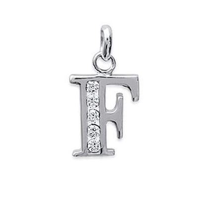 Blinx Jewels Zilveren Hanger Letter F Steentjes