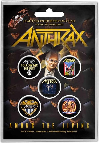 Anthrax - Among The Living Badge/button - Set van 5 - Multicolours