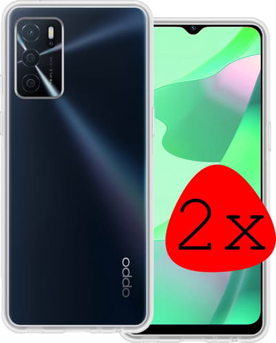 Hoesje 2 Stuks - Geschikt voor OPPO A16 - Sterk & Shockproof - Case Siliconen - Back Cover - Telefoon Hoes - Transparant
