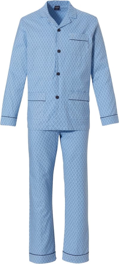 Robson Heren pyjama flanel knoopsluiting - 503 - 58 - Blauw