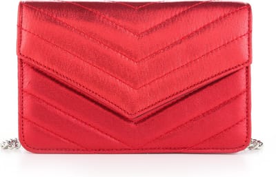 Michelle Bags - Rode Handtas - Zilverkleurige kettingriem - Kerst - Party
