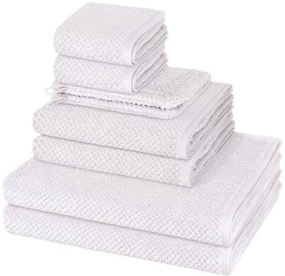 Cawö Sonstiges 2 X washandjes 2 X gasten- 2 X douche- 2 X handdoek - in set 8 pack Pure