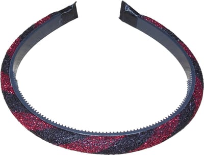 Diadeem zachte stof glitter zwart-rood