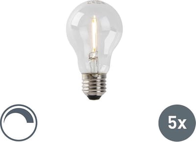 LUEDD Set van 5 E27 LED lampen A60 1W 80 lm 2200K