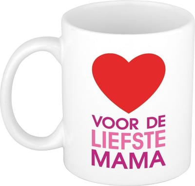 Bellatio Decorations - Koffiemok - Voor de liefste mama - cadeau beker - Moederdag - 300 ml