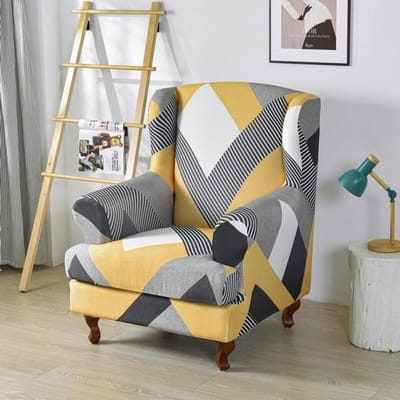 Hoes voor stoel met bloemenvleugel Stretch Spandex Fauteuilhoezen met gevleugelde rugleuning Afneembare enkele bankhoezen Meubelbeschermerhoes