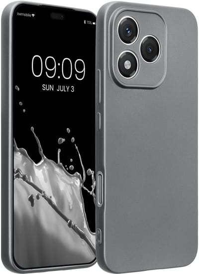 kwmobile metallic telefoonhoesje van TPU - geschikt voor HONOR 400 Lite - Flexible case voor smartphone - In metallic grijs